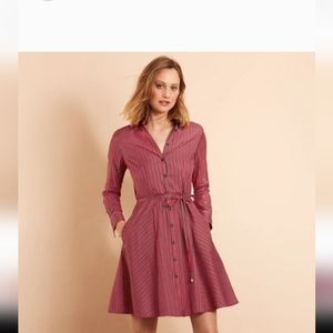Red Fleece Brooks Brothers Shirt Dress Sz 8